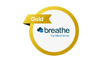 Breathe gold logo.
