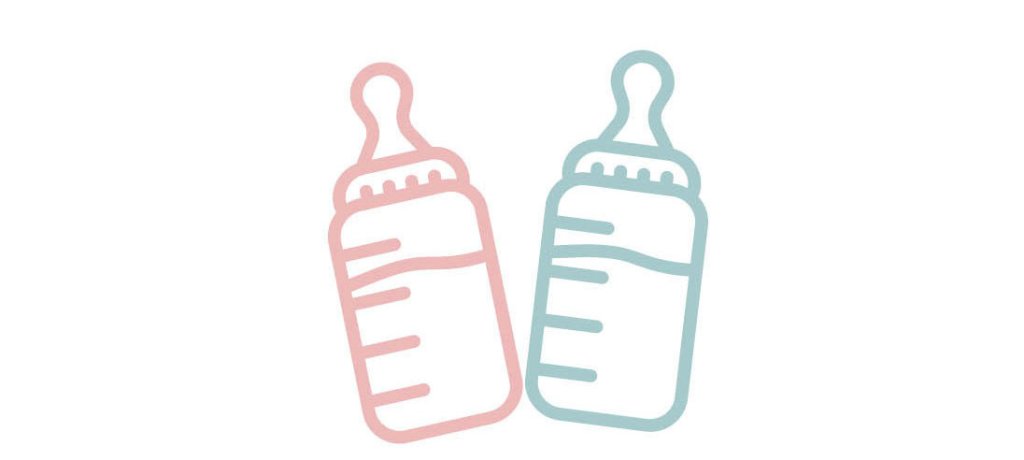 Two baby bottles sit side by side.